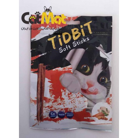 تشویقی مدادی نرم  Tidbit مخصوص گربه 9 عددی با طعم مرغ و سبزیجات